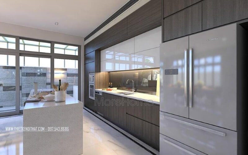 Bàn đá Lg trắng cao cấp là lựa chọn hoàn hảo để tạo nên ấn tượng cho không gian bếp hiện đại và sang trọng.