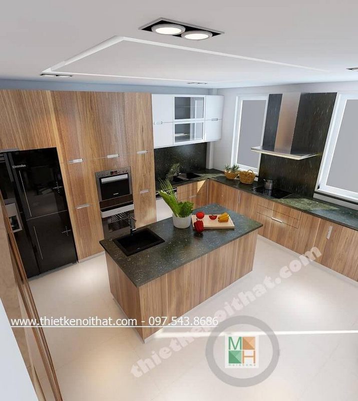 Thiết kế nội thất phòng bếp hiện đại cho biệt thự Hill Stale.